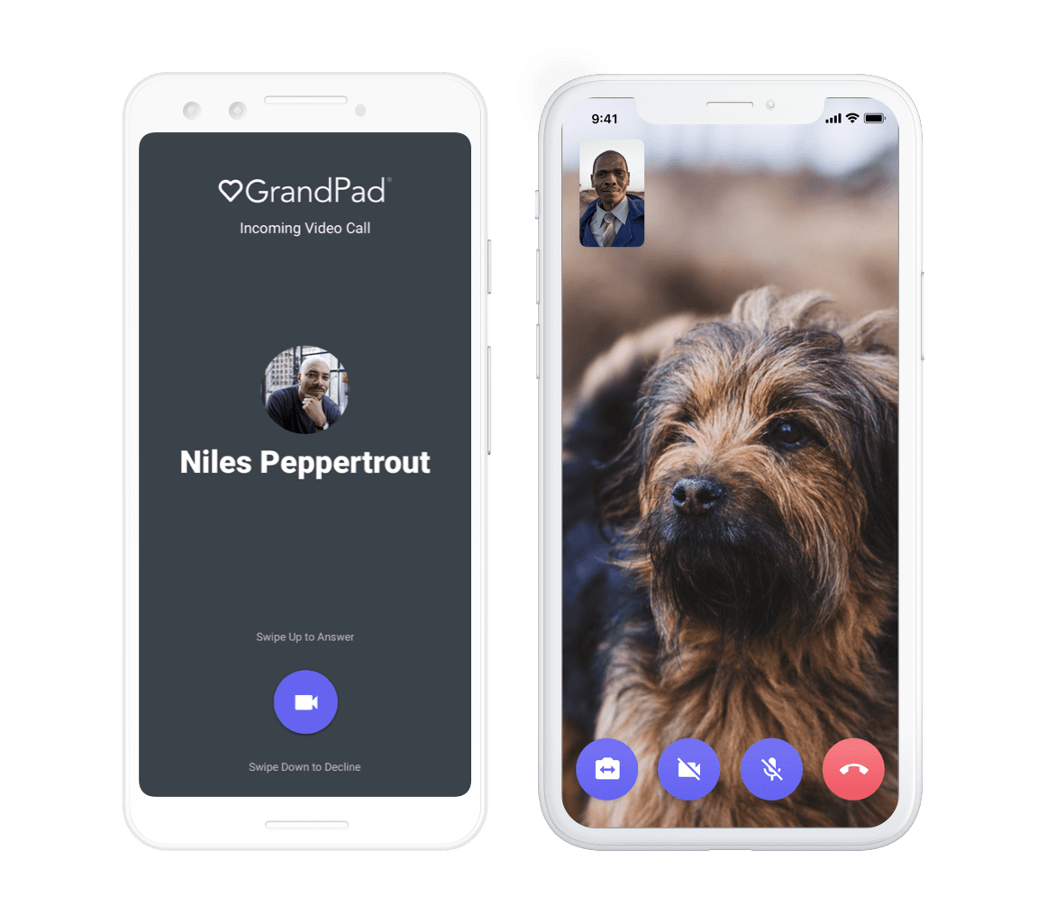 GrandPad app video call interface